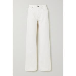 Grlfrnd 'Brooklyn' White Cotton High-Rise Straight-Leg Jeans Size 25